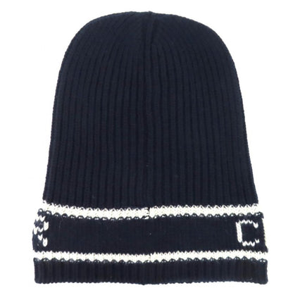 christian DIOR 31noe714ixgh Wool Cashmere Logo Beanie Knit Cap Navy White U