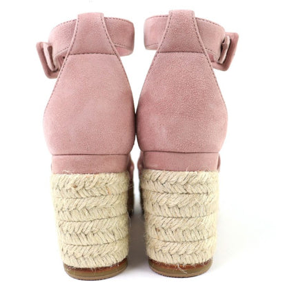 HERMES Espadrilles Herda Suede Leather Ankle Strap Suede Leather Sandals Pink