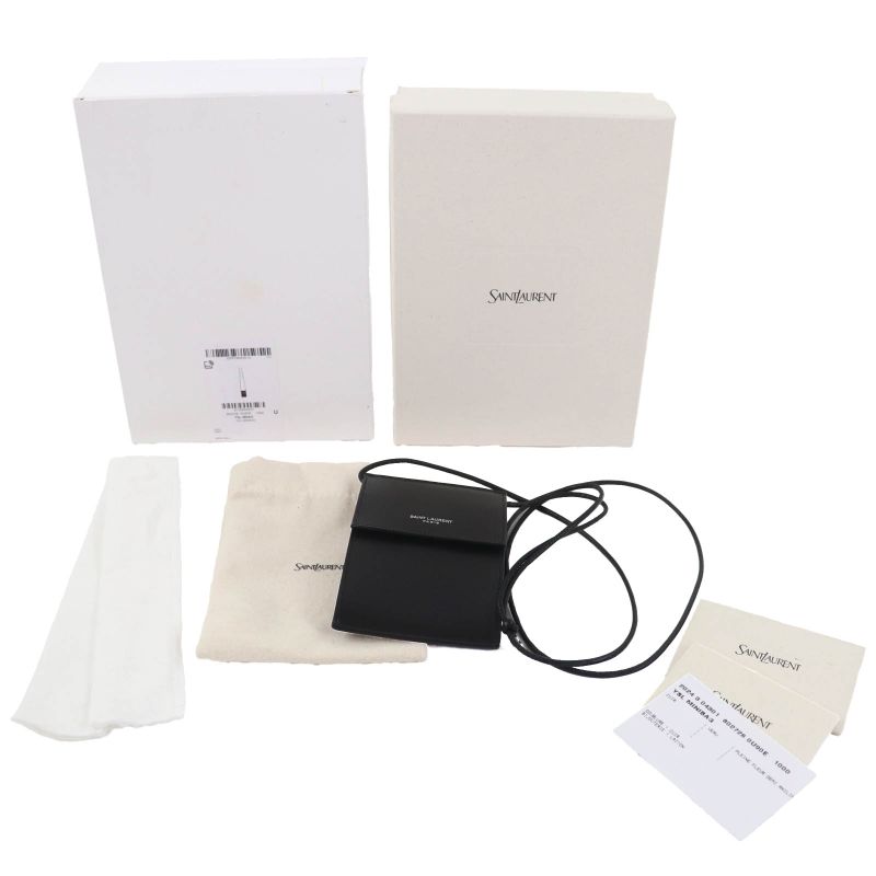 Saint Laurent Paris 802728 Leather Shoulder Pouch Bag Black Bag