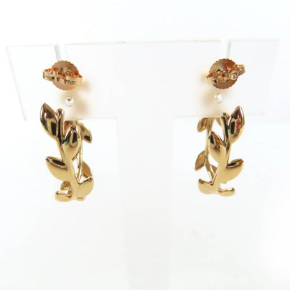 Tiffany & Co Tiffany paloma picasso olive leaf hoop earrings Au750 Current pink gold box・With case