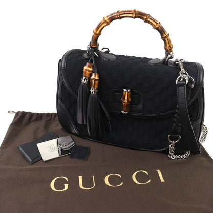 GUCCI 240241 Leather Microshima Nu-banbu- 2WAY Handbag Chain Shoulder Bag
