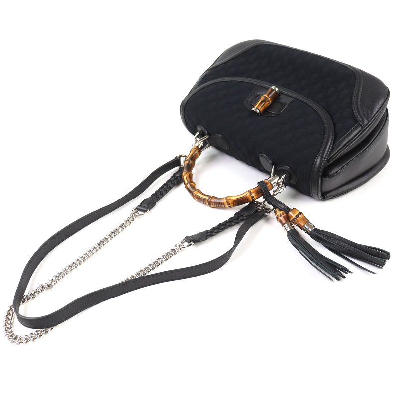GUCCI 240241 Leather Microshima Nu-banbu- 2WAY Handbag Chain Shoulder Bag