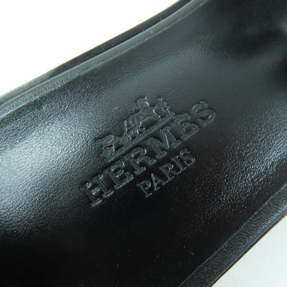 HERMES Santorini Ankle Strap Leather Sandals Black Multicolor - 35 Boxes