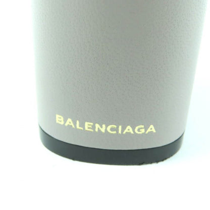 BALENCIAGA 477242 Logo Side Zip Chunky Heel Leather Shorts Gray 36 Storage Bag