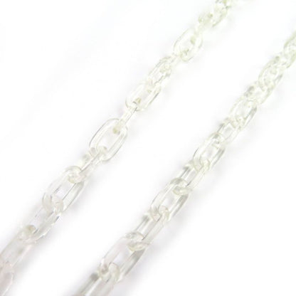 CHANEL Vintage 01P Camellia Coco Mark Clear Chain Necklace Pendant Purple With