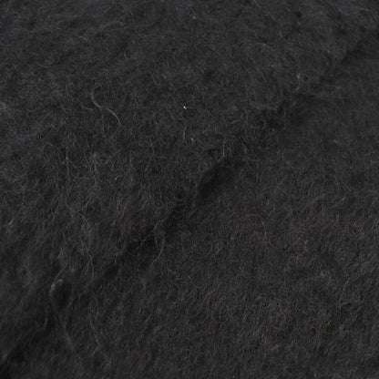 LOEWE Mohair Wool Anagram Logo Patch Fringe Long Muffler - Black Made In Spain