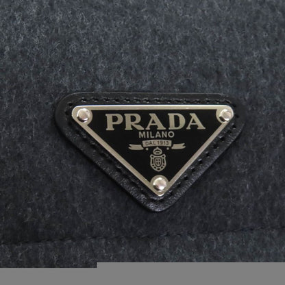 PRADA 24AW 29s131 100% Virgin Wool Triangle Logo Plate Leather Belt Down Vest