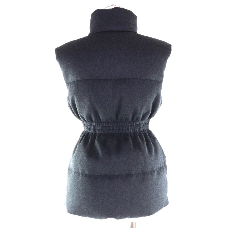 PRADA 24AW 29s131 100% Virgin Wool Triangle Logo Plate Leather Belt Down Vest