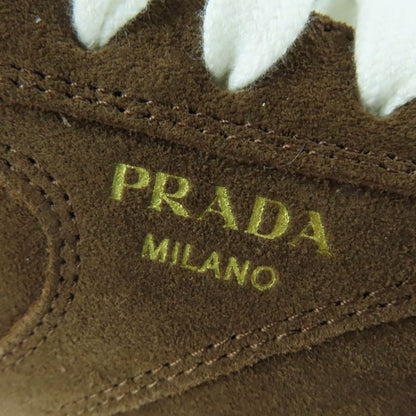 PRADA 1e152o Logo Lace-up Suede Leather Low Cut Sneakers Brown 38 Made