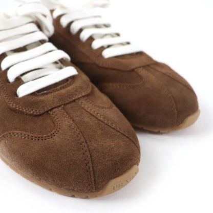 PRADA 1e152o Logo Lace-up Suede Leather Low Cut Sneakers Brown 38 Made