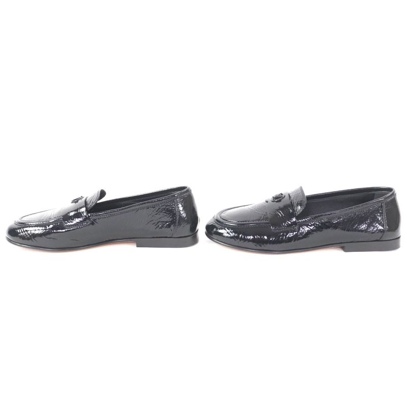Louis Vuitton 1acyyl Soho Line LV Circle Logo Patent Leather Loafer Black 35