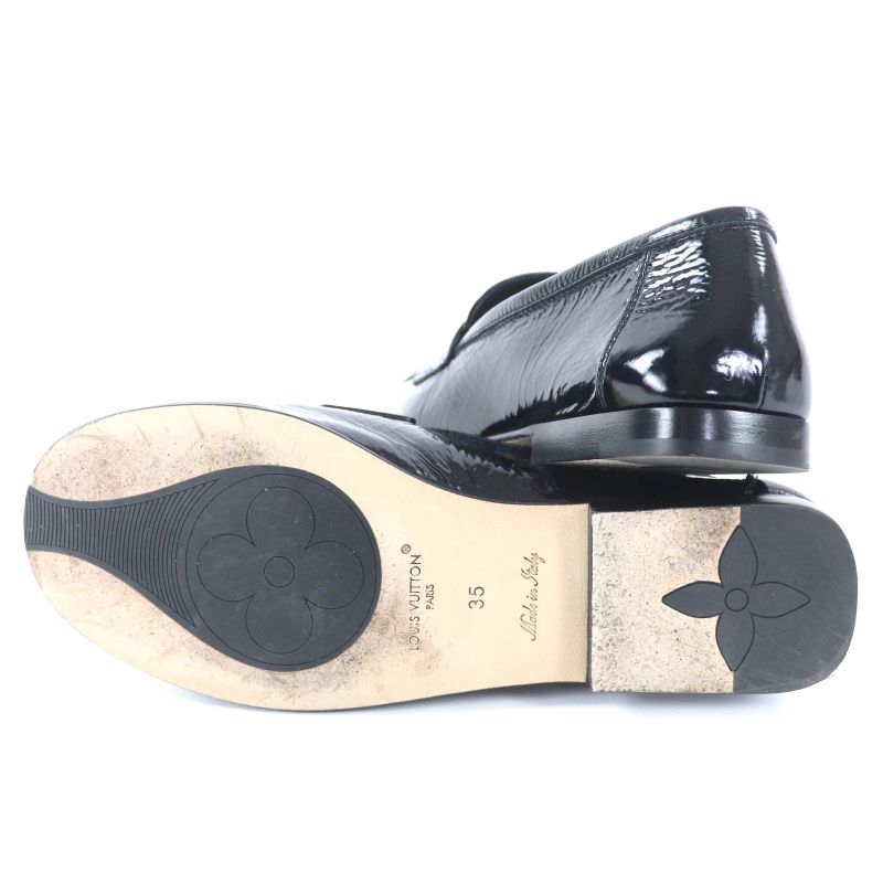 Louis Vuitton 1acyyl Soho Line LV Circle Logo Patent Leather Loafer Black 35