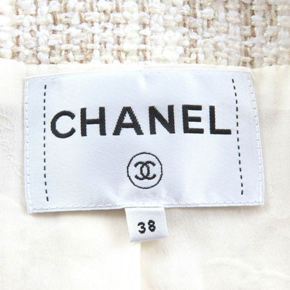 CHANEL P59019 Coco Mark Ribbon Sarah Color ZIP UP Tweed Jacket