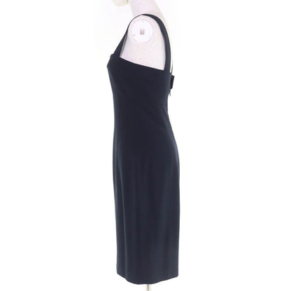 CHANEL 96P P06371v02954 100% Wool Coco Mark Button Sleeveless Dress Navy - 38