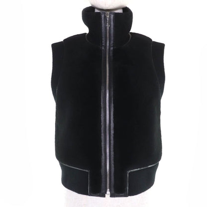 HERMES 23AW 3h1231d5 Sheep Leather Cashmere Knit Switching Reversible ZIP UP