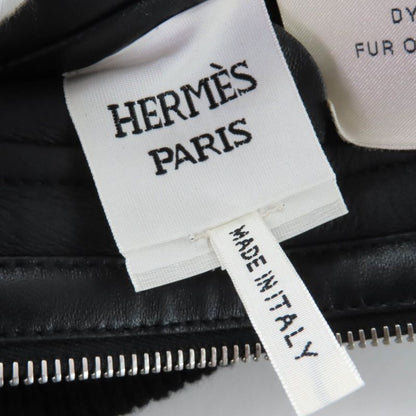 HERMES 23AW 3h1231d5 Sheep Leather Cashmere Knit Switching Reversible ZIP UP