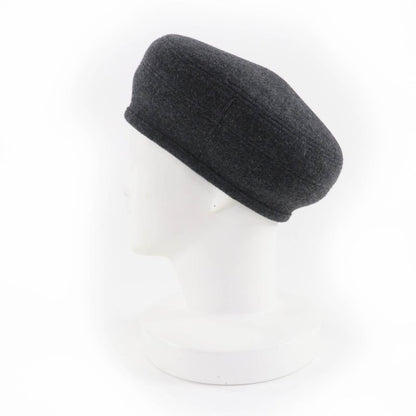 HERMES Santo Honore Wool Cashmere Silver Hardware Serie Hardware Beret Gray 56