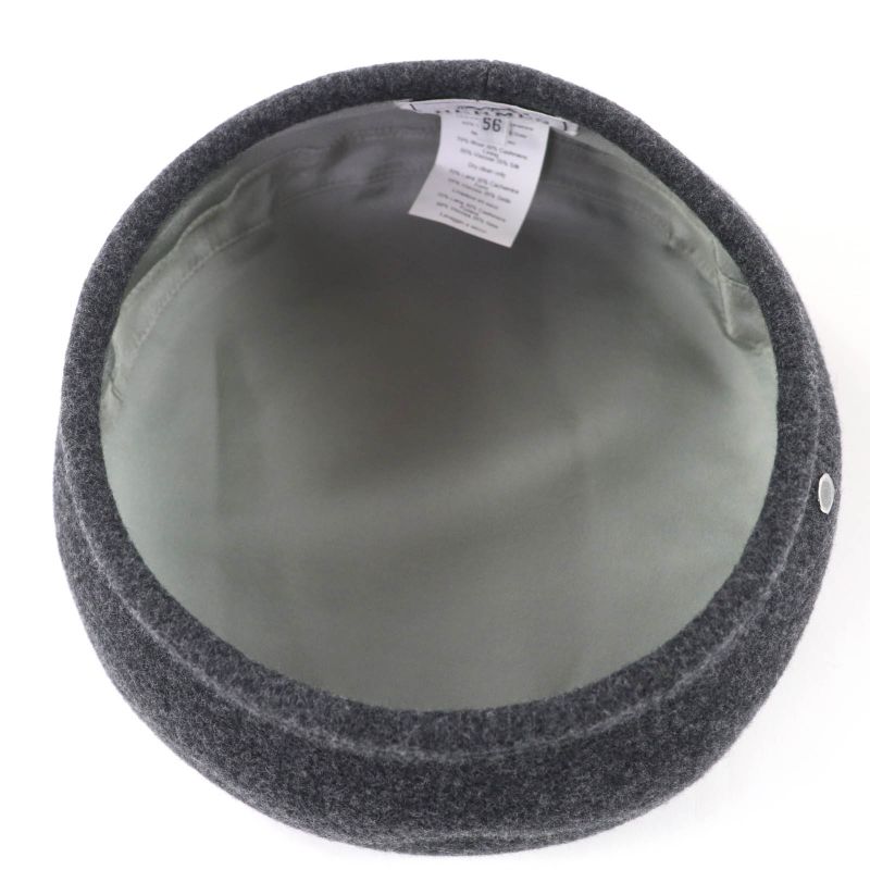 HERMES Santo Honore Wool Cashmere Silver Hardware Serie Hardware Beret Gray 56