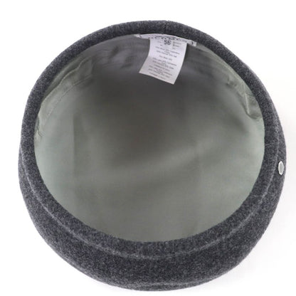 HERMES Santo Honore Wool Cashmere Silver Hardware Serie Hardware Beret Gray 56