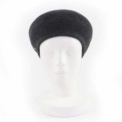 HERMES Santo Honore Wool Cashmere Silver Hardware Serie Hardware Beret Gray 56