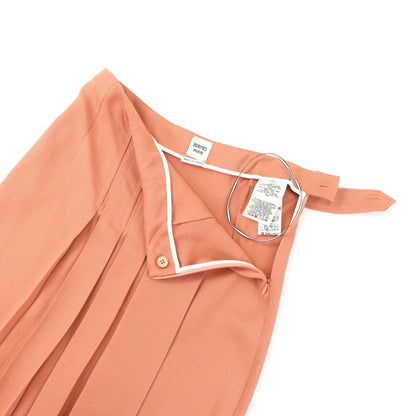 HERMES 21AW Silk Blend Silver Hardware Meddle Button Knee Length Tight Skirt