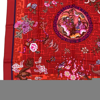 HERMES Carre 90 Silk Scarf Turandot Red Box Included