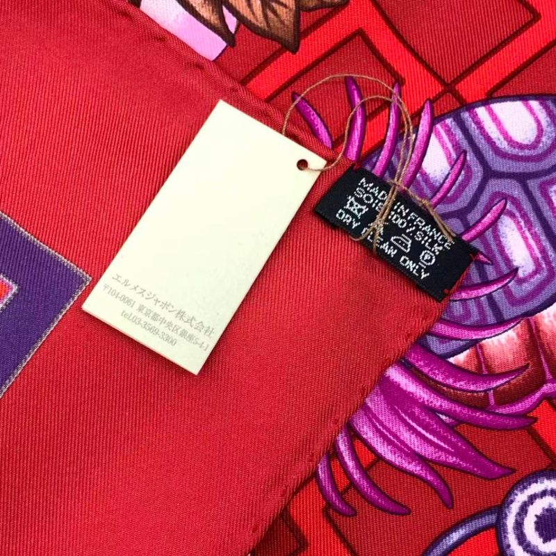 HERMES Carre 90 Silk Scarf Turandot Red Box Included
