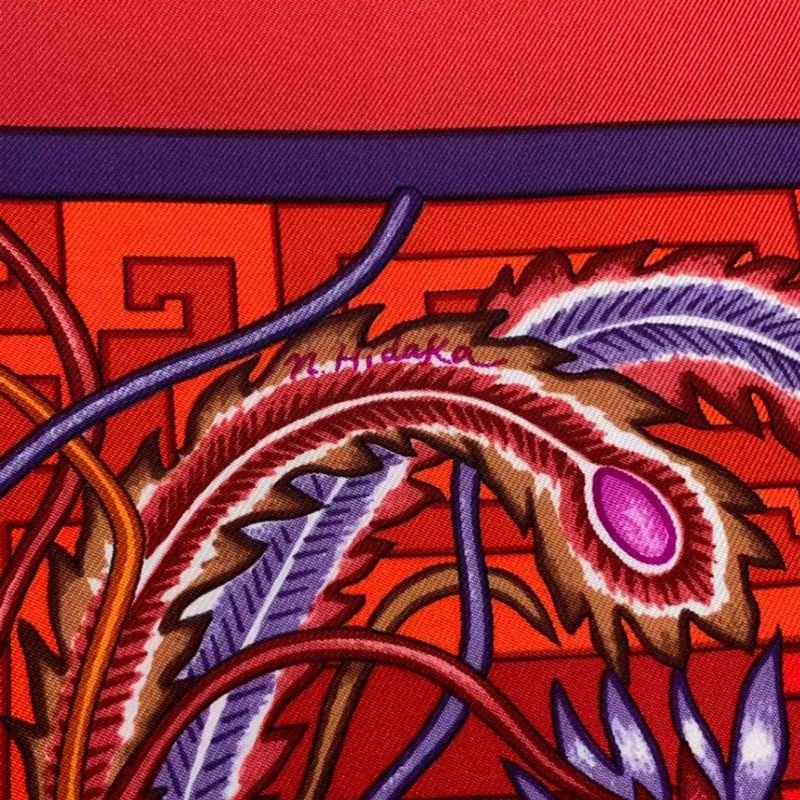 HERMES Carre 90 Silk Scarf Turandot Red Box Included