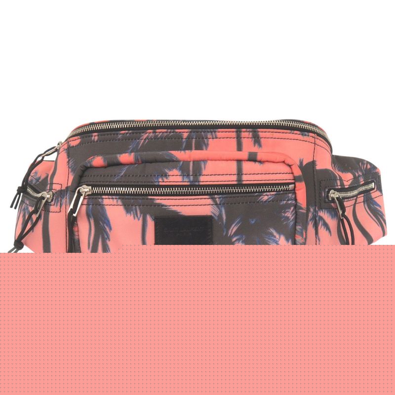 Saint Laurent Paris Palm Tree Pattern 581375 Nylon Pink Orange Body Bag 0529