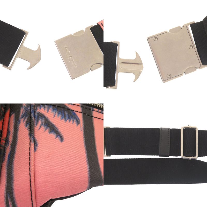 Saint Laurent Paris Palm Tree Pattern 581375 Nylon Pink Orange Body Bag 0529