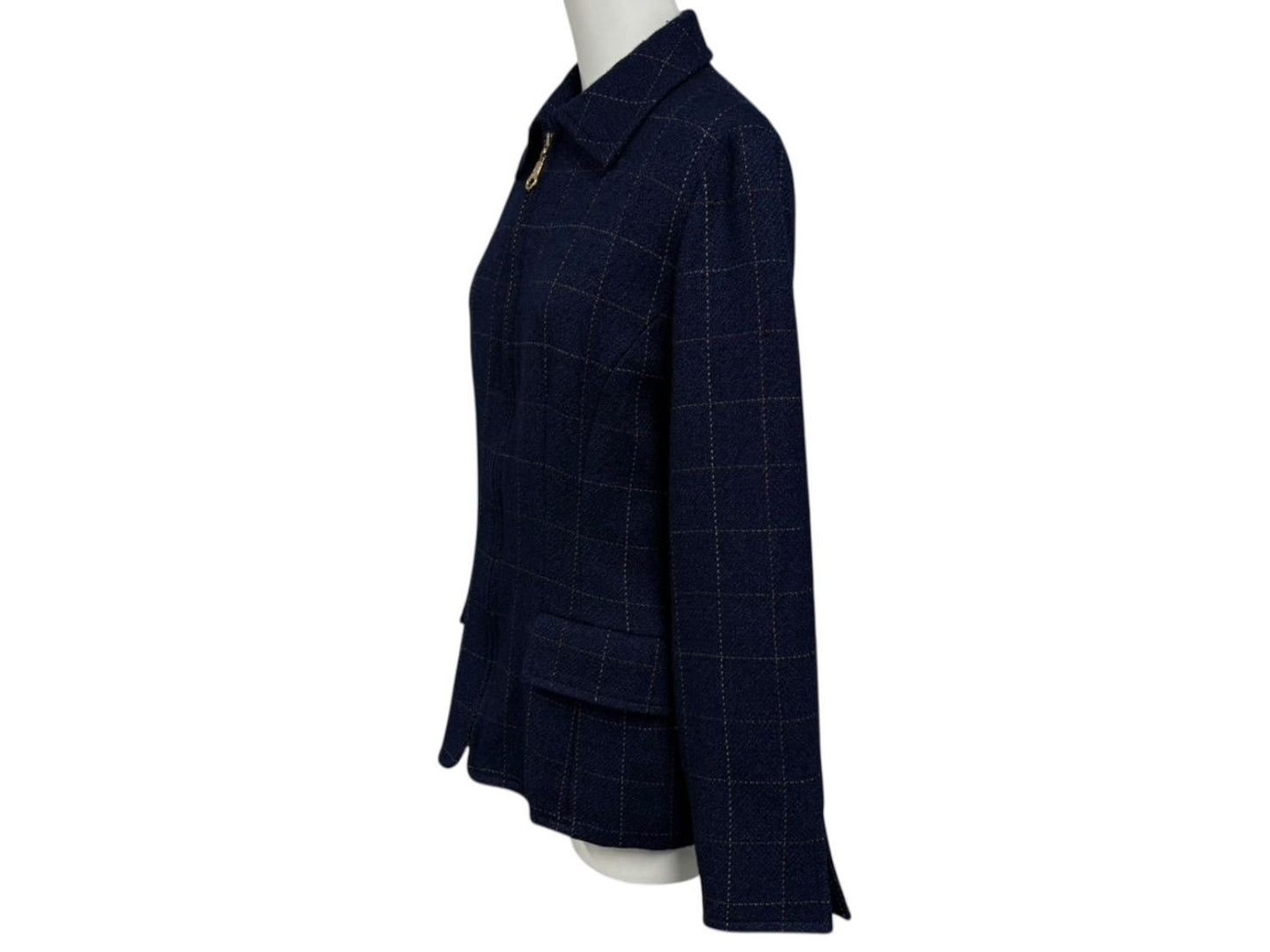 Dior Sports Plaid Wool Jacket Navy M — view 3