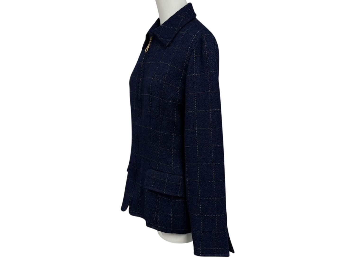 Dior Sports Plaid Wool Jacket Navy M — view 3