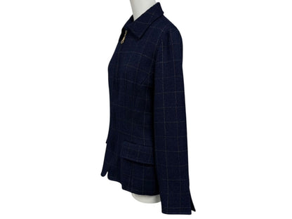 Dior Sports Plaid Wool Jacket Navy M — view 3