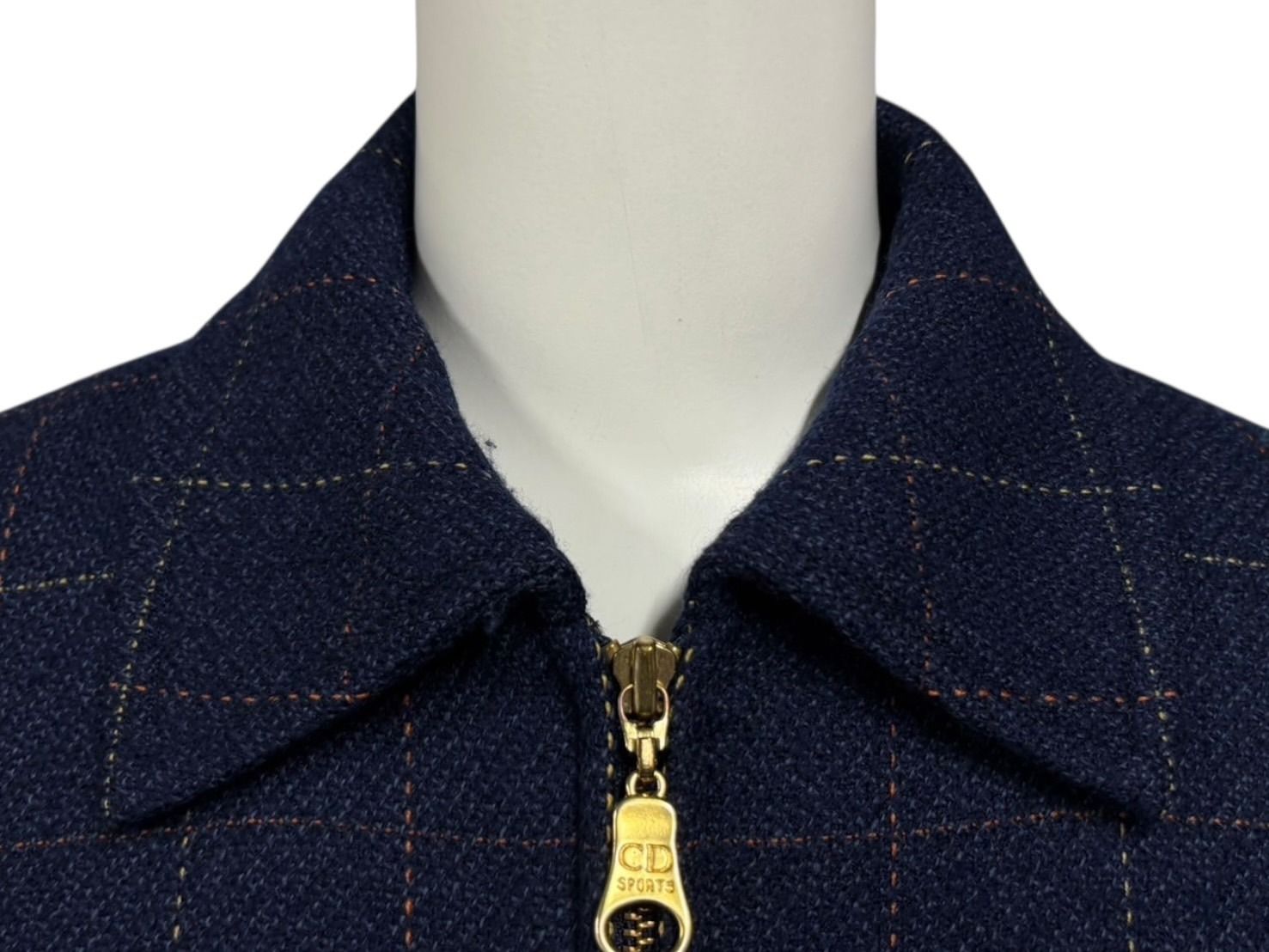 Dior Sports Plaid Wool Jacket Navy M — view 4