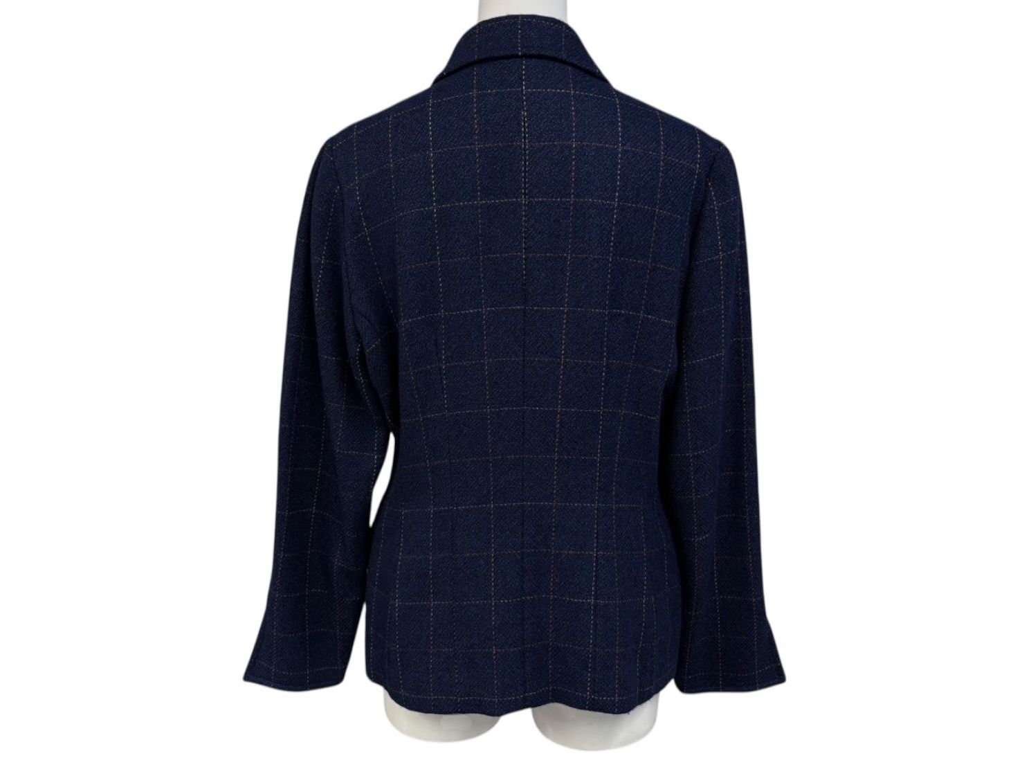 Dior Sports Plaid Wool Jacket Navy M — view 2