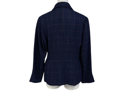 Dior Sports Plaid Wool Jacket Navy M — view 2