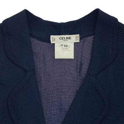 CELINE Vintage Rayon Long Jacket Coat Navy- 38