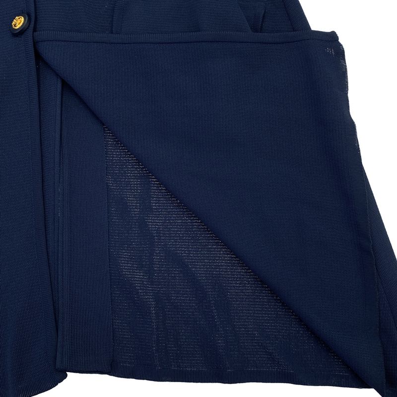 CELINE Vintage Rayon Long Jacket Coat Navy- 38