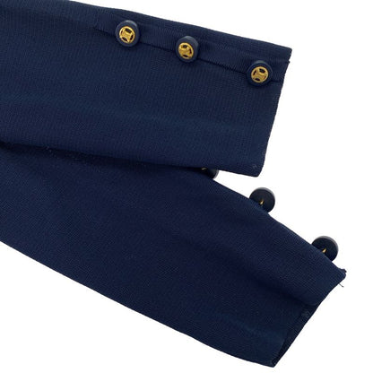 CELINE Vintage Rayon Long Jacket Coat Navy- 38