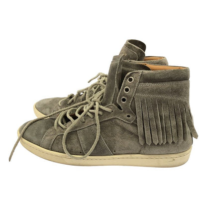 Saint Laurent Paris Suede Leather Fringe Sneakers 377333 Gray 37 1 2