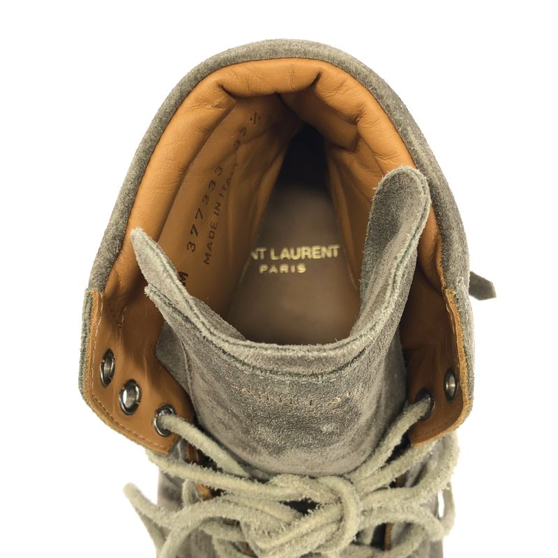 Saint Laurent Paris Suede Leather Fringe Sneakers 377333 Gray 37 1 2