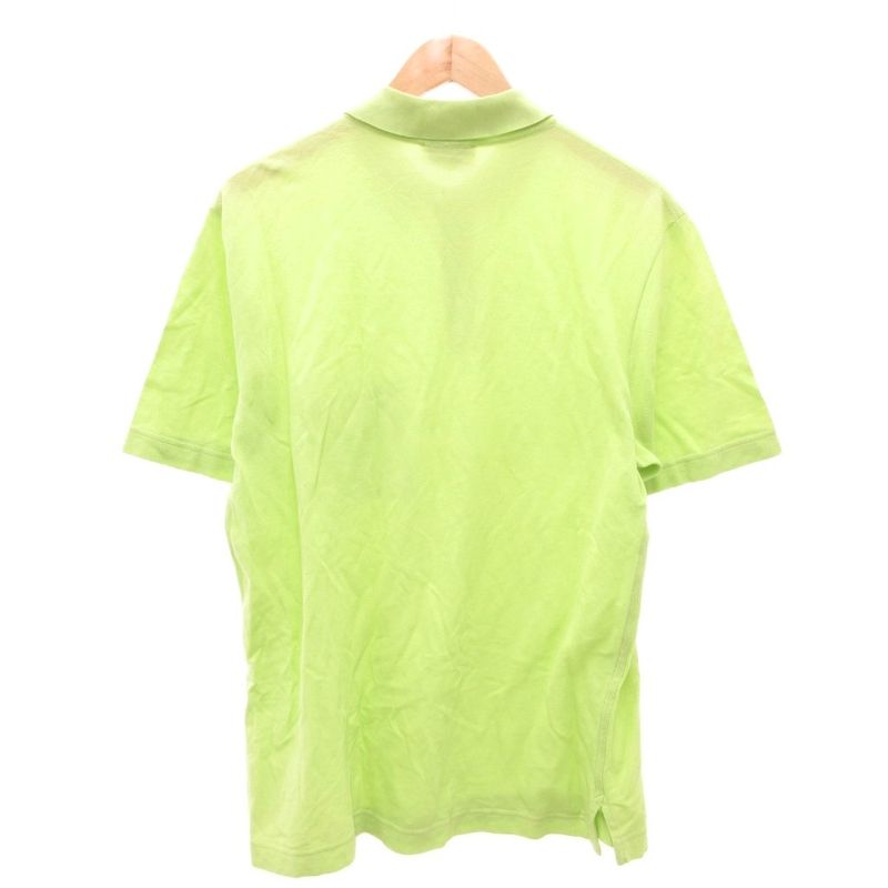 HERMES Polo Shirt Short Sleeve Pique Chest Pocket XL Yellow Green JS • GY18