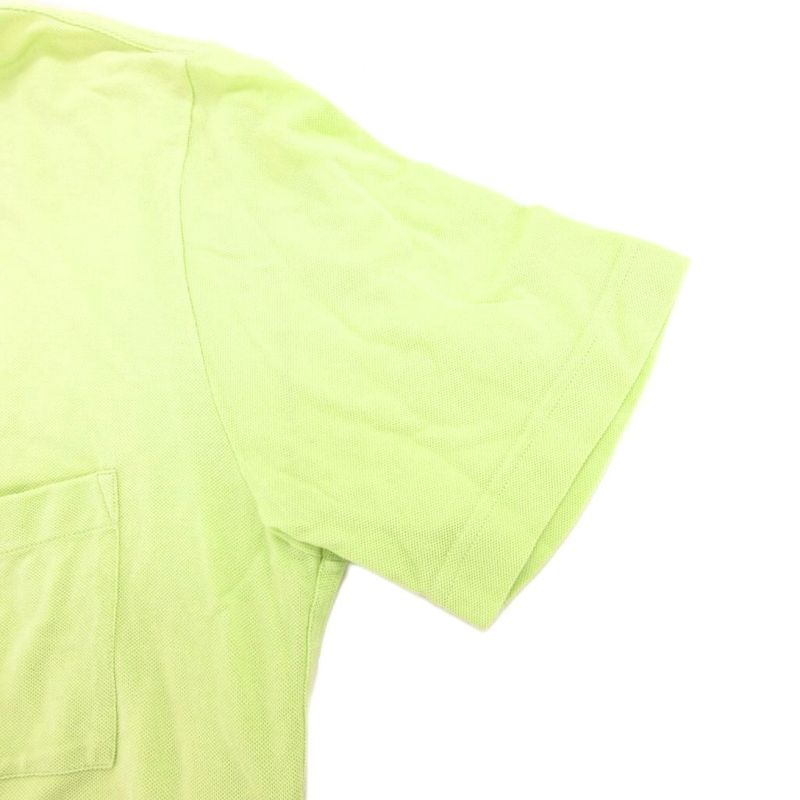 HERMES Polo Shirt Short Sleeve Pique Chest Pocket XL Yellow Green JS • GY18
