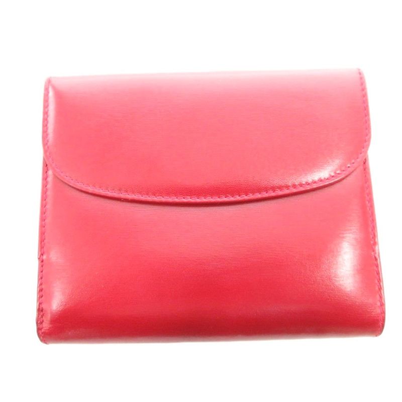 GUCCI Bifold Wallet Compact Leather Genuine Leather Red FF • GY18