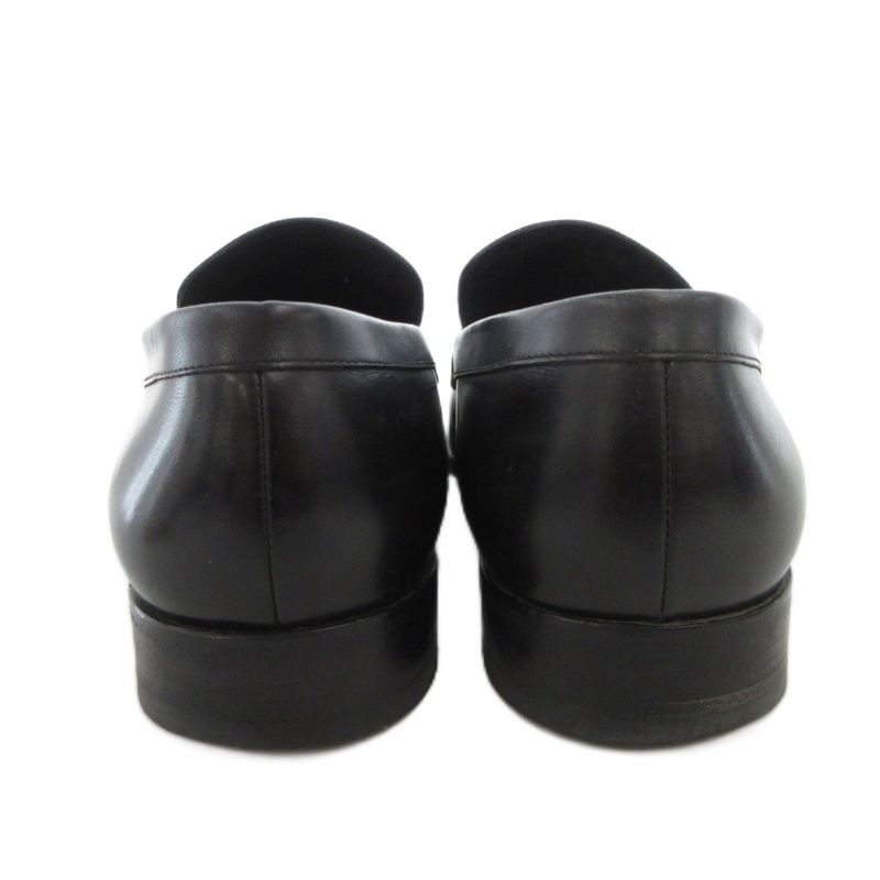 Louis Vuitton St1026 Damier Business Shoes Leather 6 Black Square Toe Strap FF