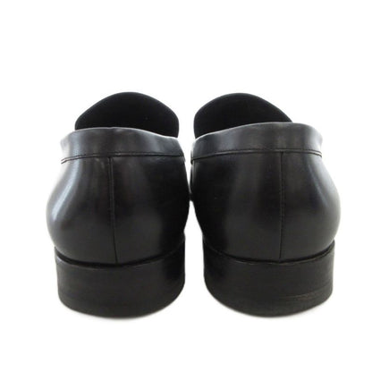 Louis Vuitton St1026 Damier Business Shoes Leather 6 Black Square Toe Strap FF