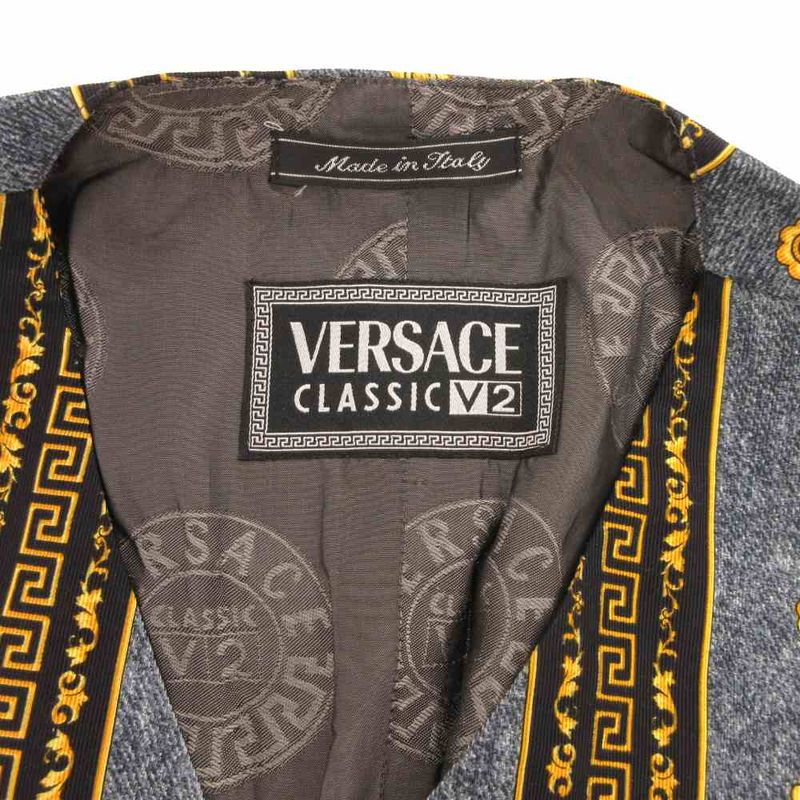 VERSACE Classic VERSACE Classic Vest Stripe Print All Over Pattern Blue Blue