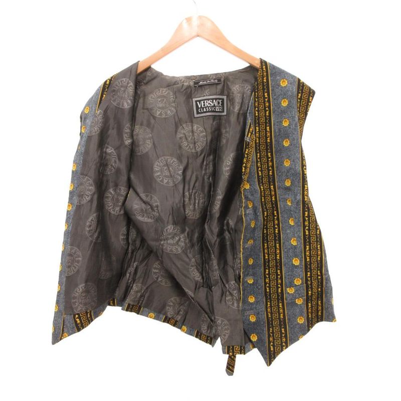 VERSACE Classic VERSACE Classic Vest Stripe Print All Over Pattern Blue Blue