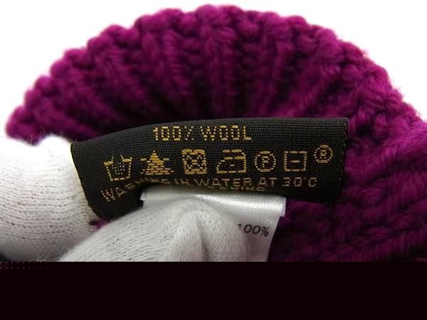 Louis Vuitton Knit Hat Bonnet Constance Purple 100% Wool Unisex