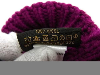 Louis Vuitton Knit Hat Bonnet Constance Purple 100% Wool Unisex